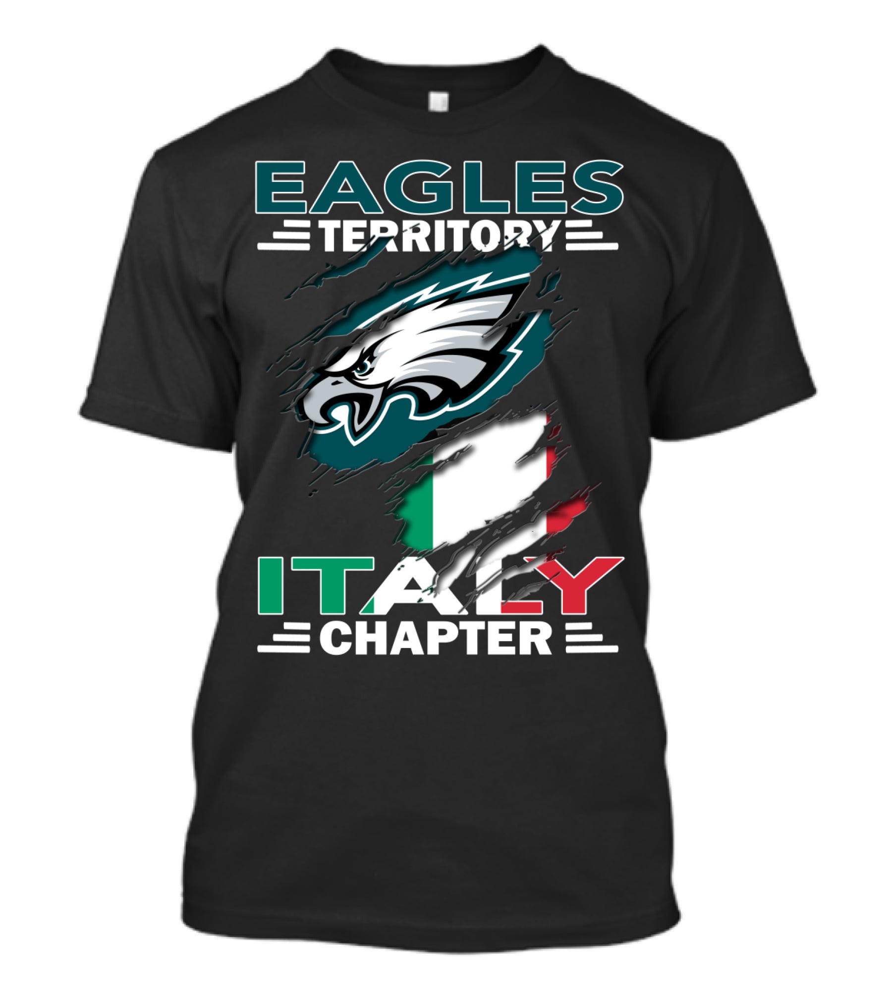 Eagles Territory Italy Chapter Philadelphia Flag T-Shirt