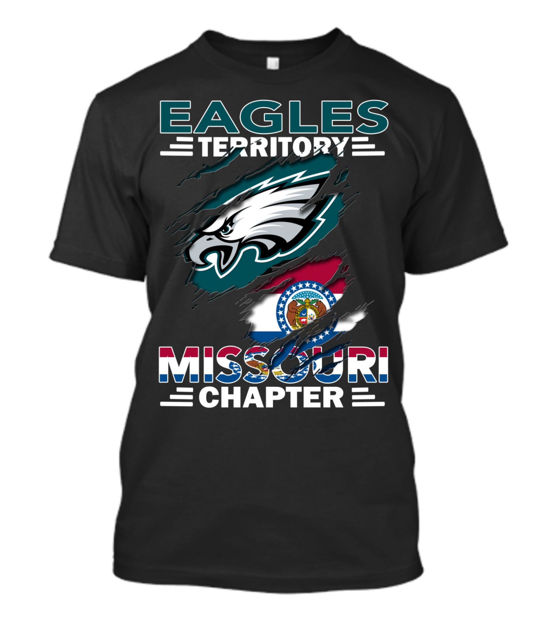 Eagles Territory Missouri Chapter Flag And Eagle Head T-Shirt