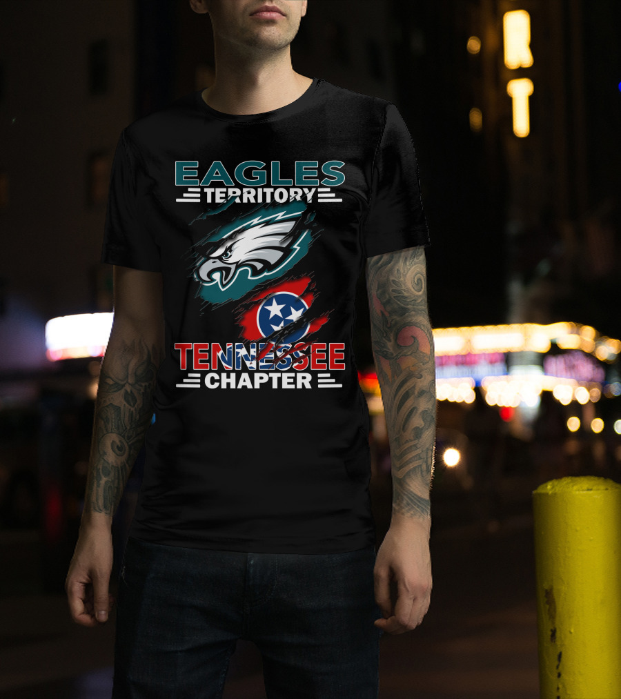 Eagles Territory Tennessee Chapter Philadelphia Eagles Tennessee Flag T-Shirt