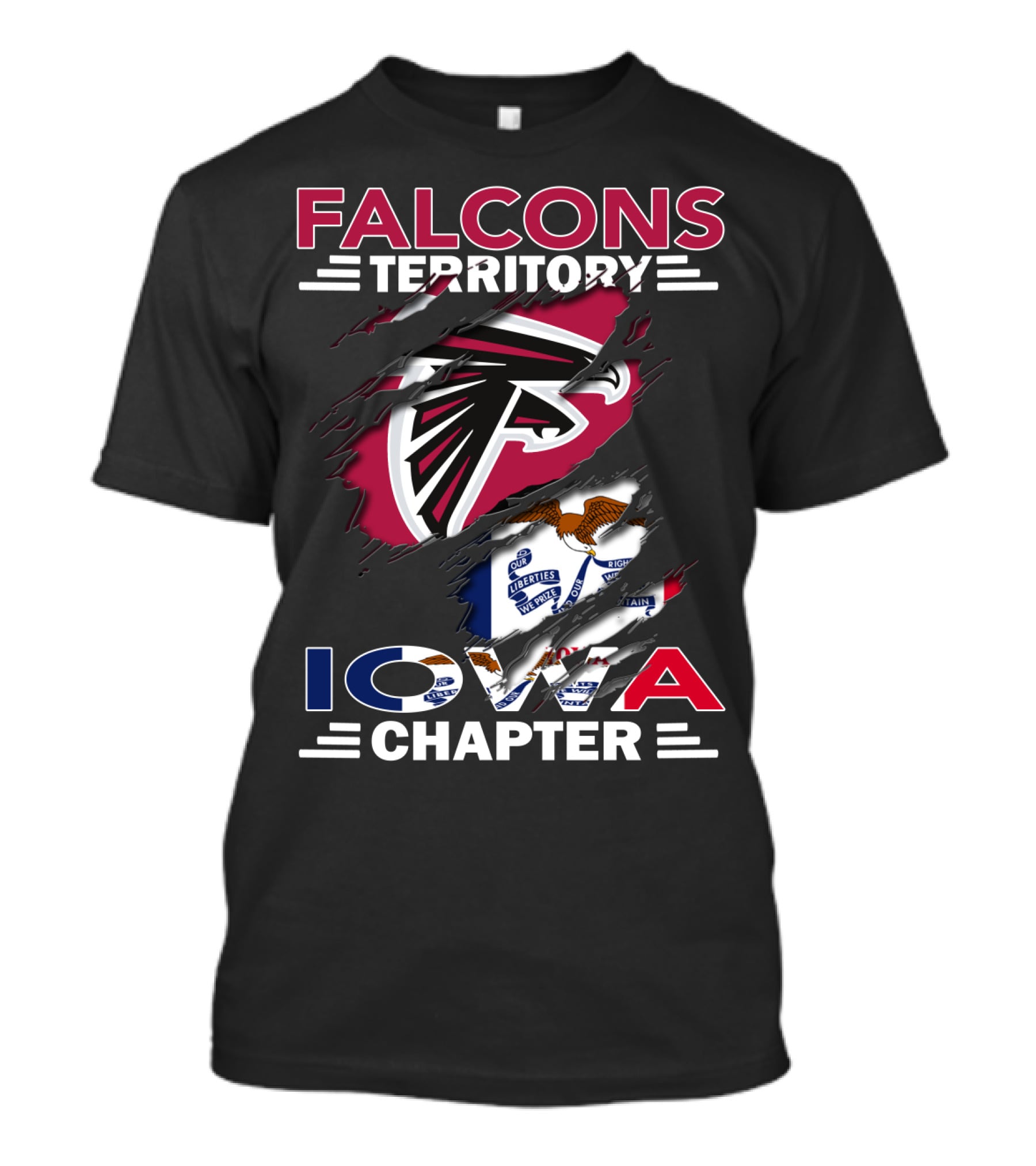 Falcons Territory Iowa Chapter Flag T-Shirt