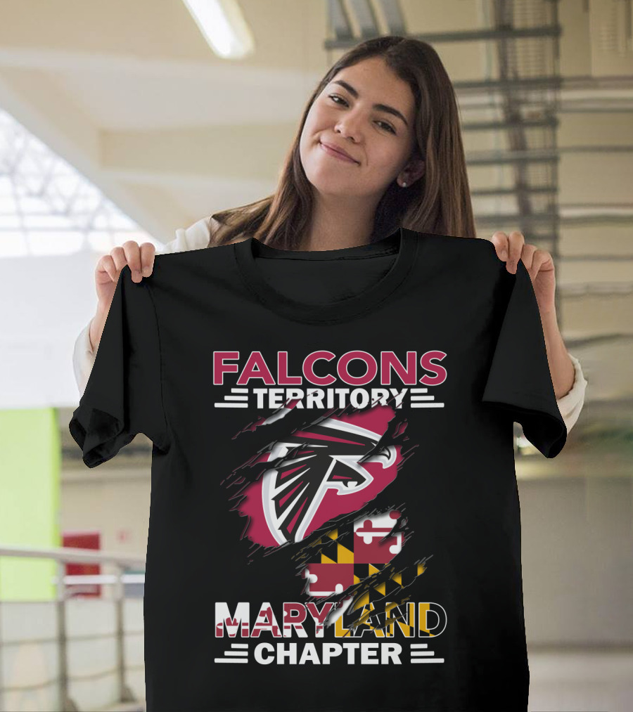 Falcons Territory Maryland Chapter Ravens Shield Flag T-Shirt