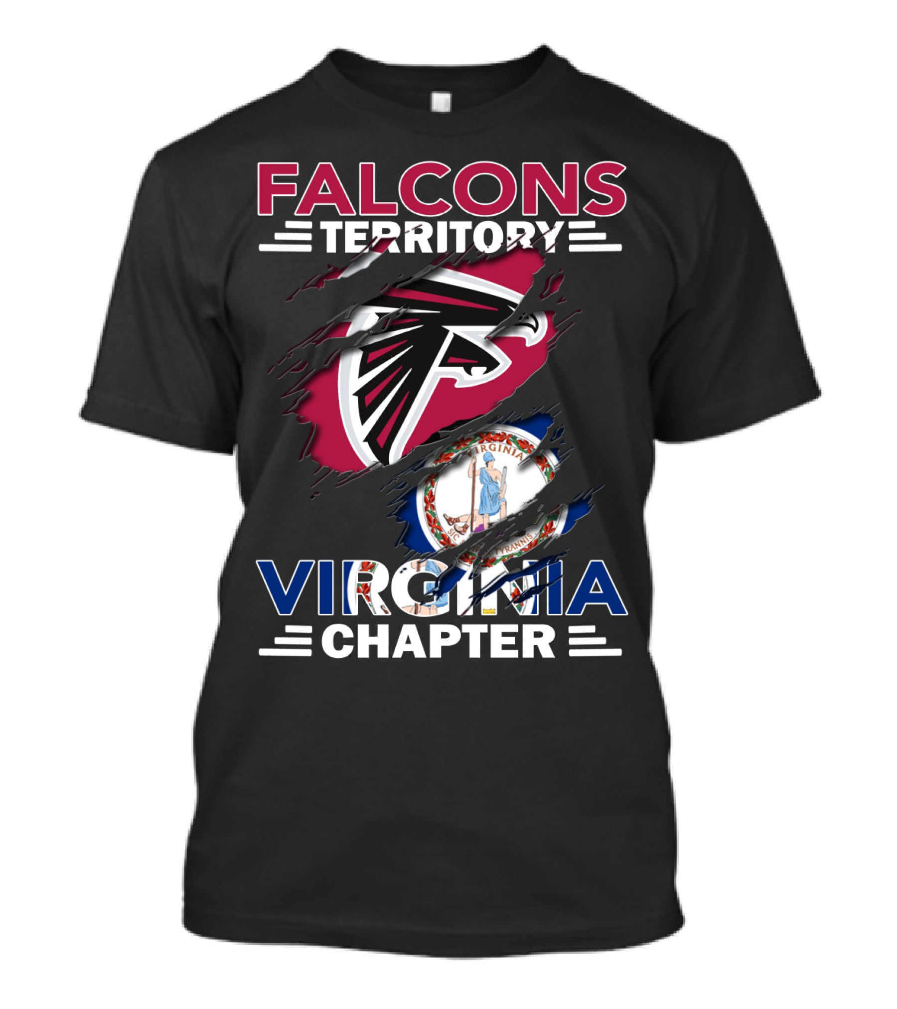 Falcons Territory Virginia Chapter Logo With State Emblem T-Shirt