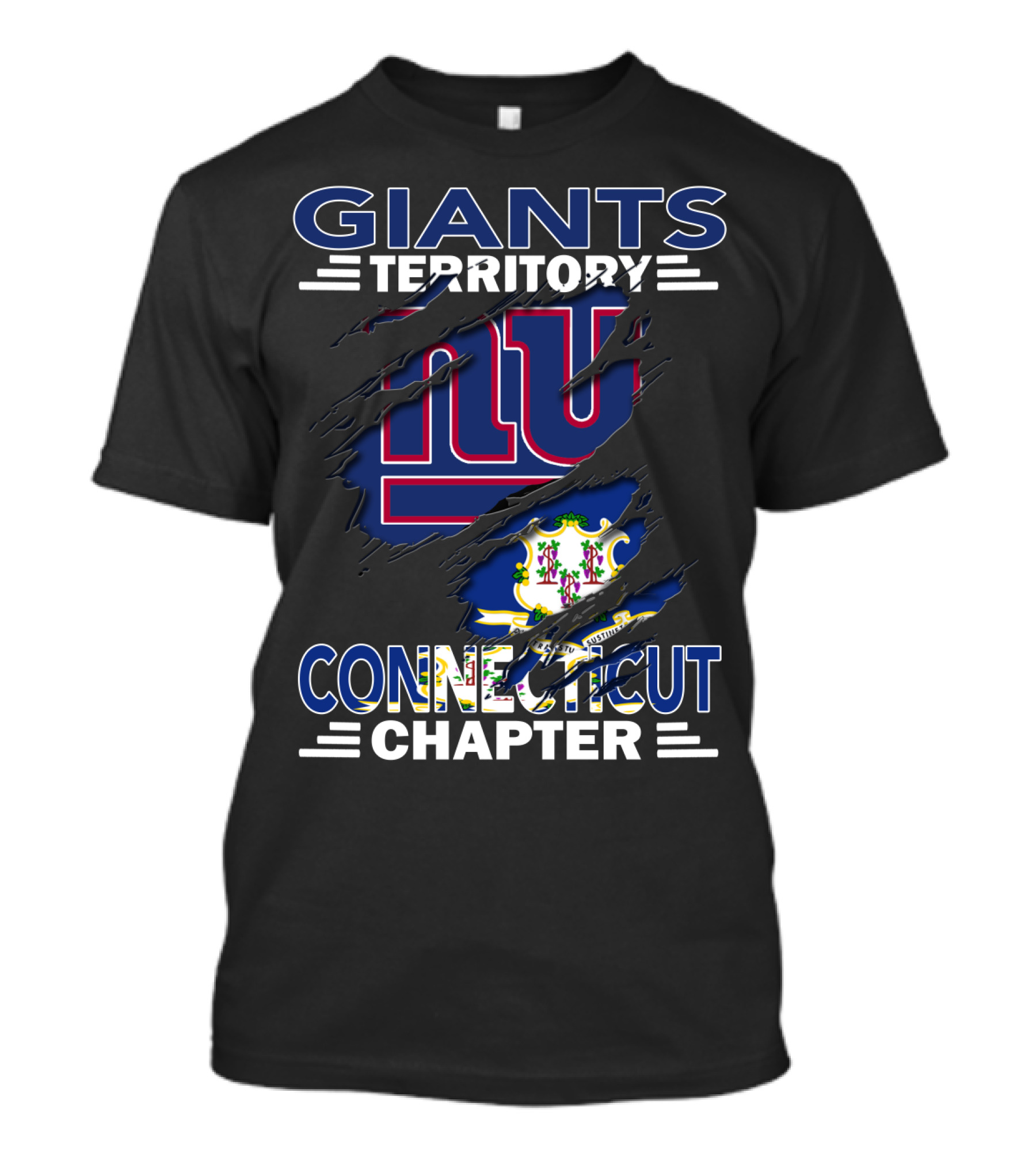 Giants Territory Connecticut Chapter NY Giants Connecticut Flag T-Shirt