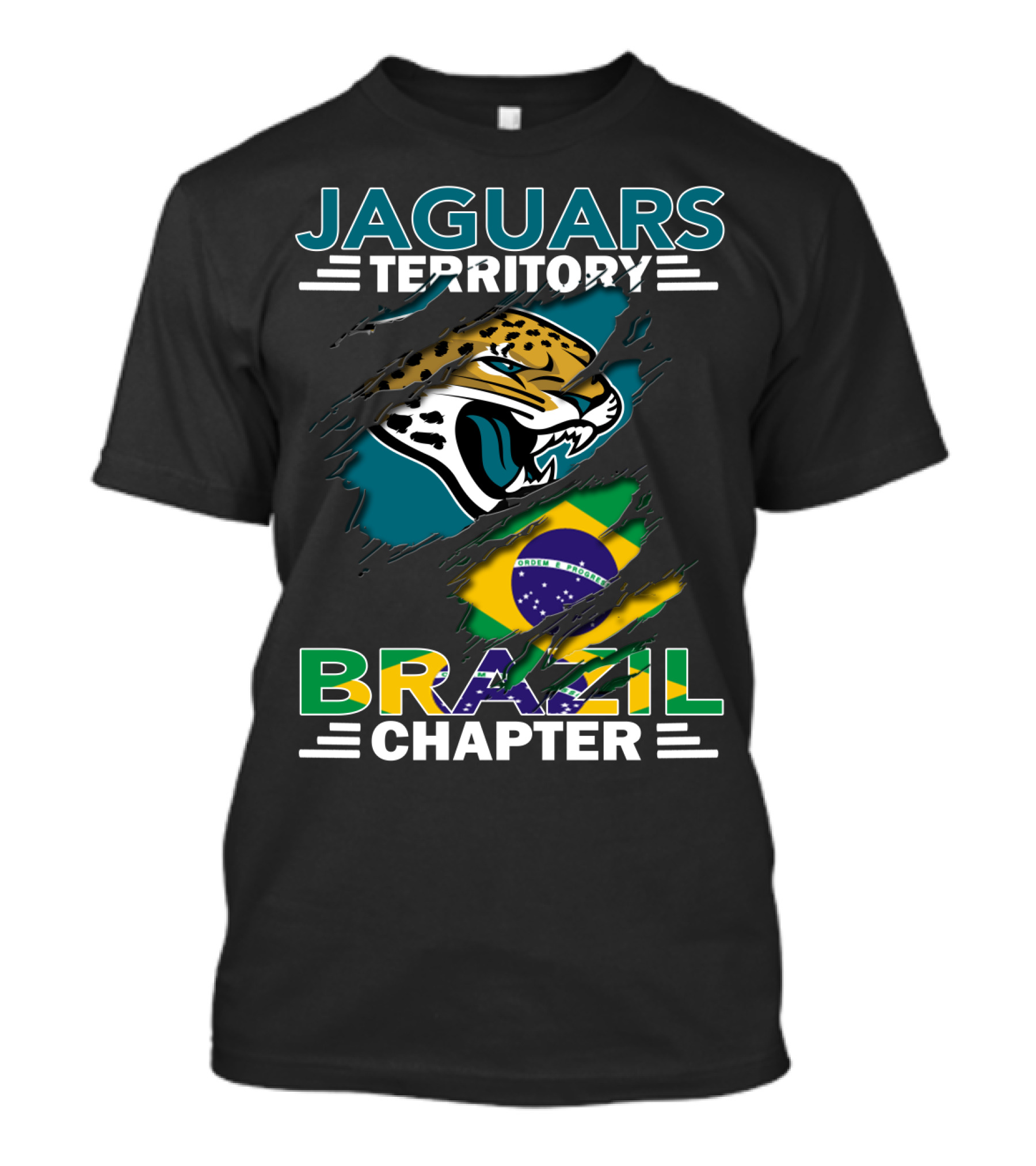 Jaguars Territory Brazil Chapter Jaguars Logo Brazil Flag T-Shirt