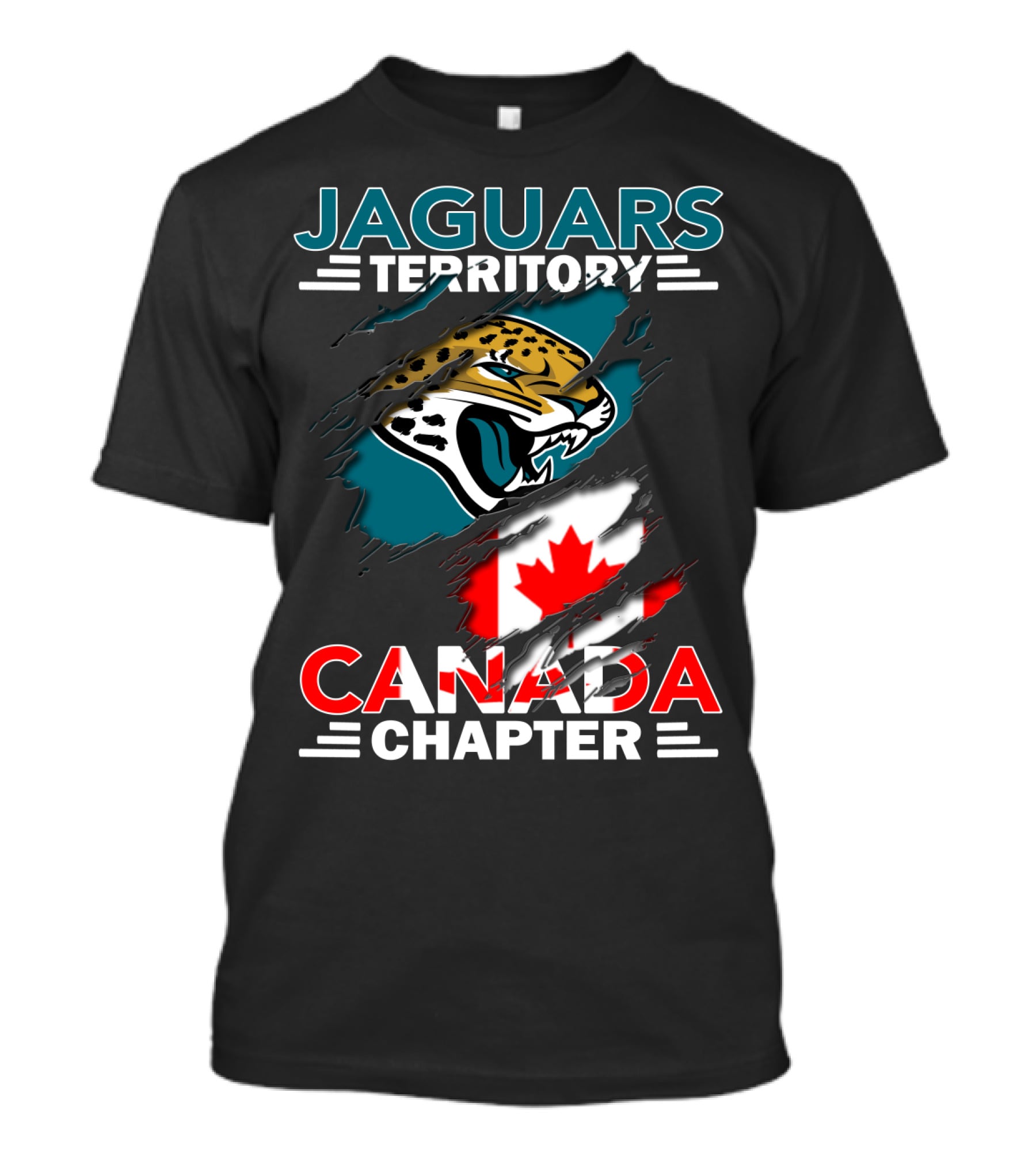 Jaguars Territory Canada Chapter With Jaguar And Canadian Flag Elements T-Shirt