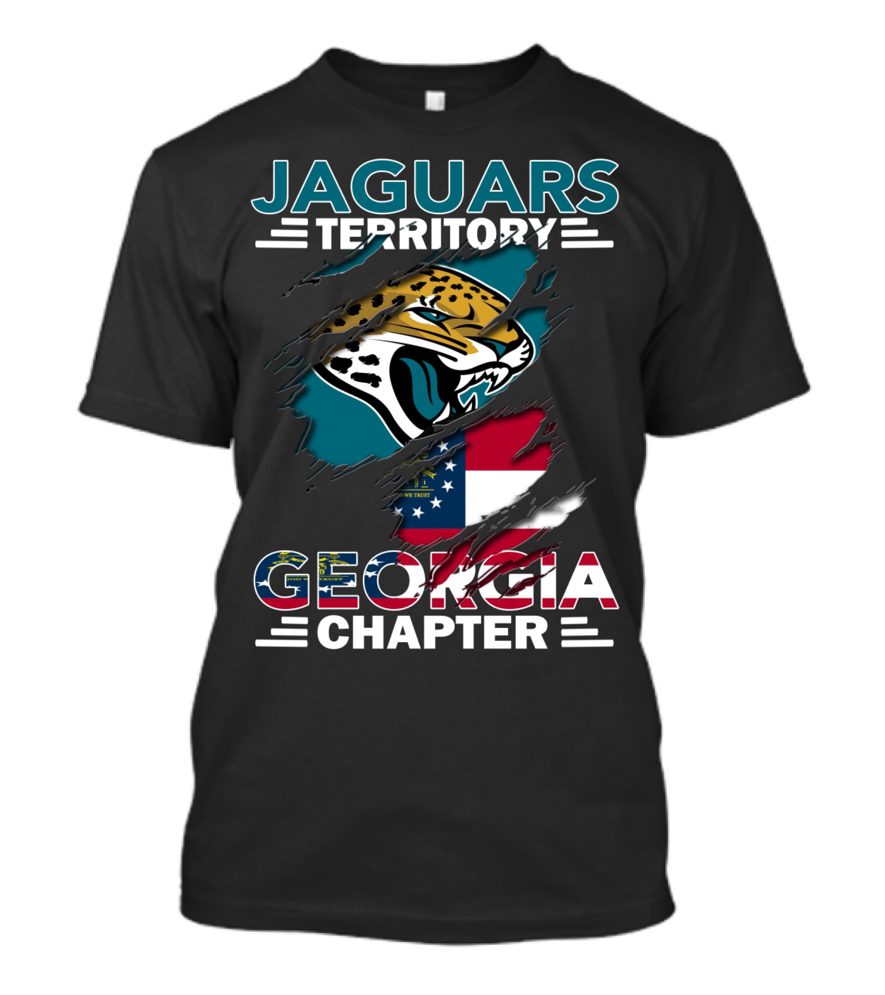 Jaguars Territory Georgia Chapter USA Flag Jaguar Head T-Shirt