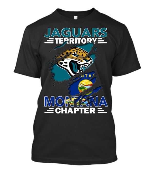Jaguars Territory Montana Chapter Ripped Flag T-Shirt