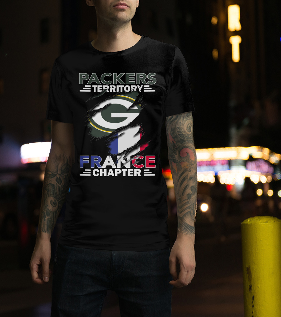 Packers Territory France Chapter Green Bay Logo French Flag T-Shirt