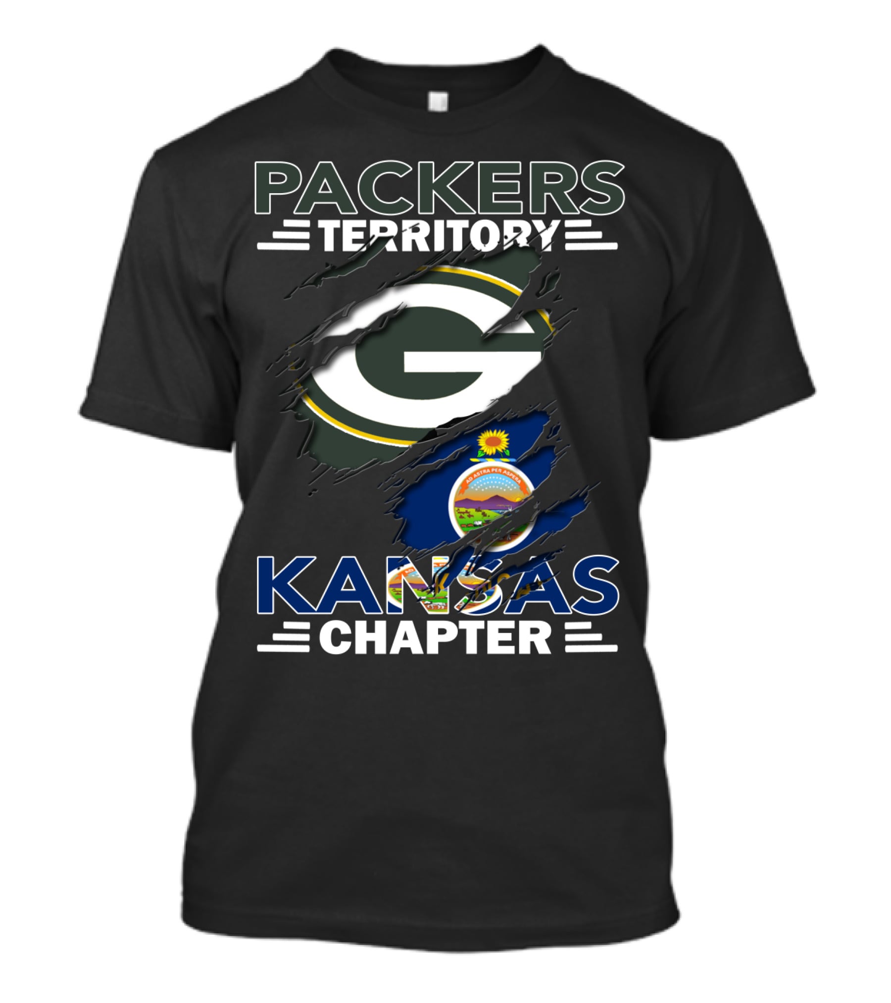 Packers Territory Kansas Chapter Green Bay Football Fans Of Kansas T-Shirt