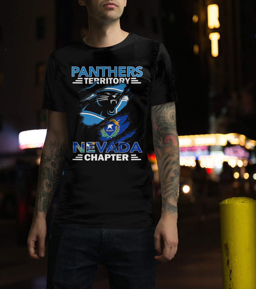 Panthers Territory Nevada Chapter Logo With Nevada State Flag T-Shirt