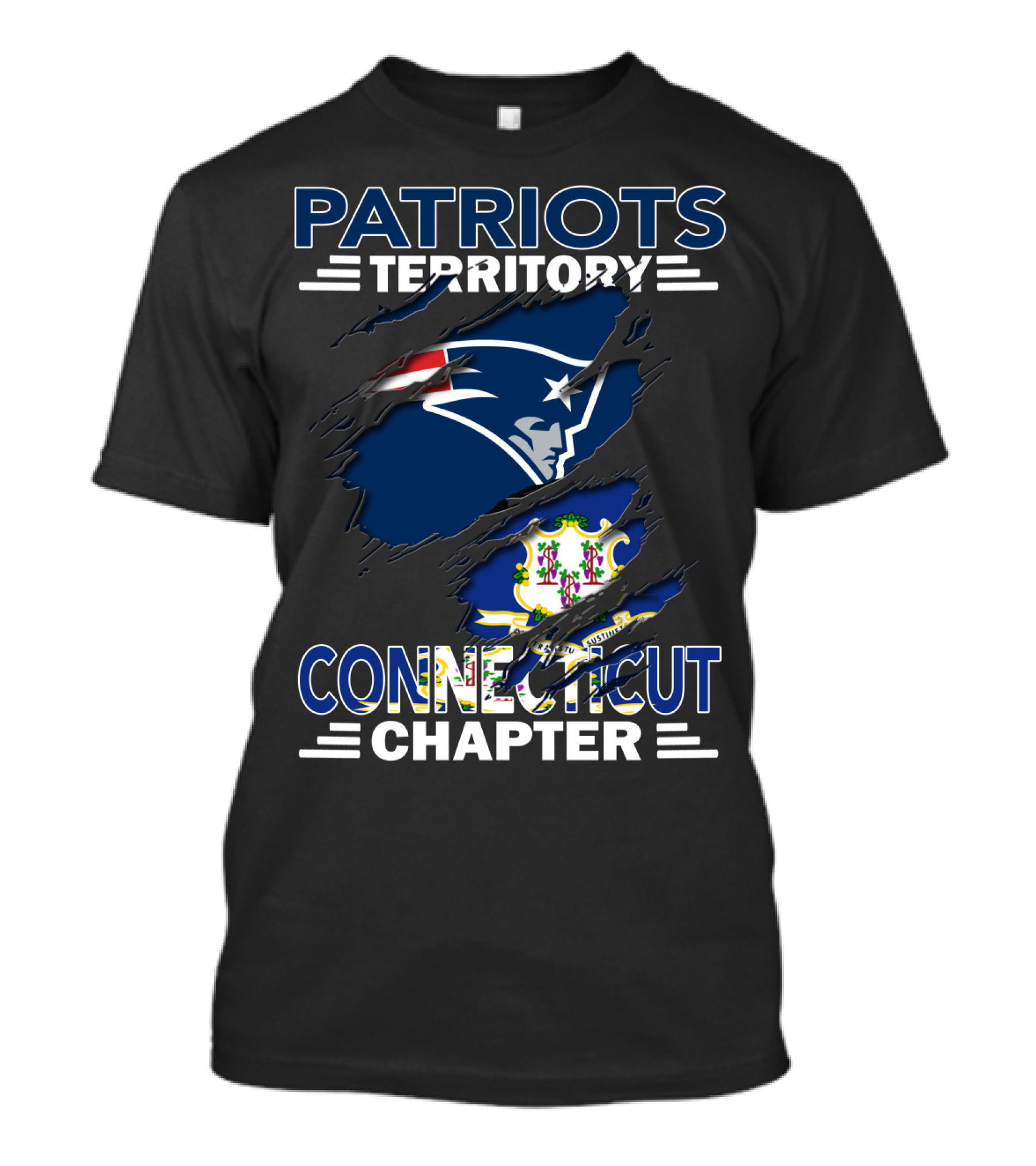 Patriots Territory Connecticut Chapter Logo With State Flag T-Shirt