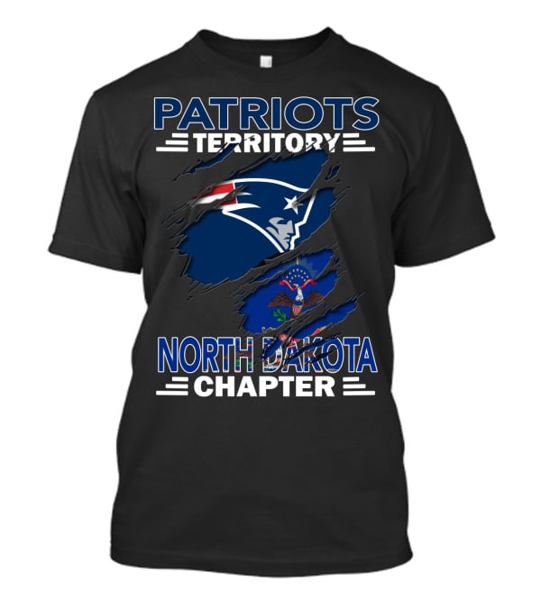 Patriots Territory North Dakota Chapter With Team Logo And State Flag T-Shirt