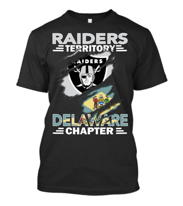 Raiders Territory Delaware Chapter Flag And Shield Emblem T-Shirt