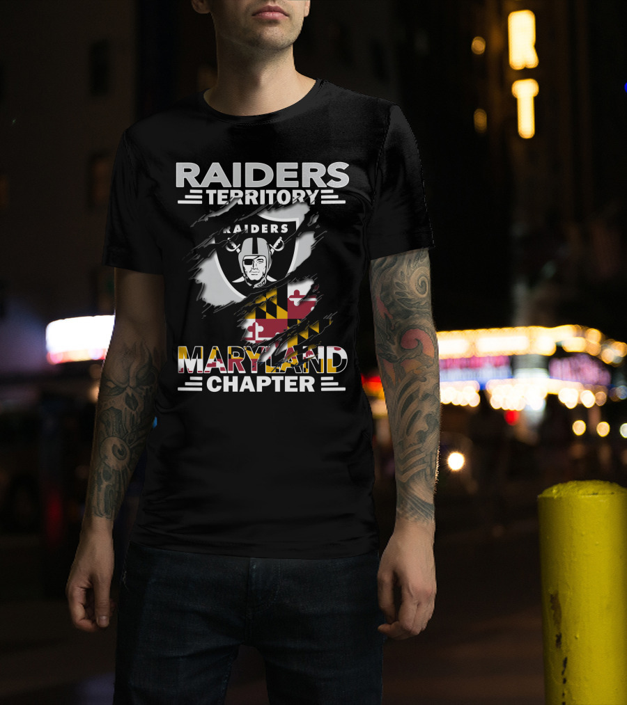 Raiders Territory Maryland Chapter Raiders Maryland Flag T-Shirt
