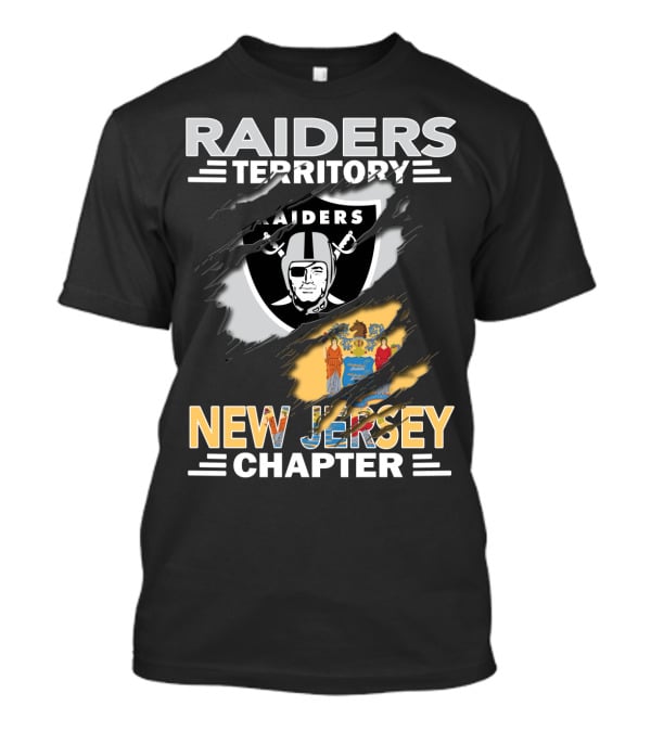 Raiders Territory New Jersey Chapter Raiders Logo New Jersey State Emblem T-Shirt