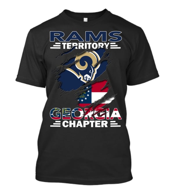 Rams Territory Georgia Chapter Rams Logo And Georgia Flag T-Shirt