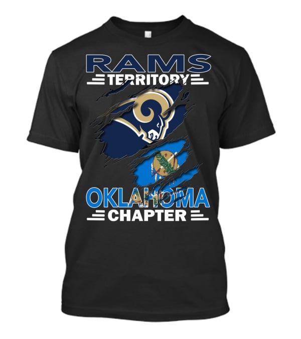 Rams Territory Oklahoma Chapter With Iconic Ram Logo And Oklahoma Flag T-Shirt