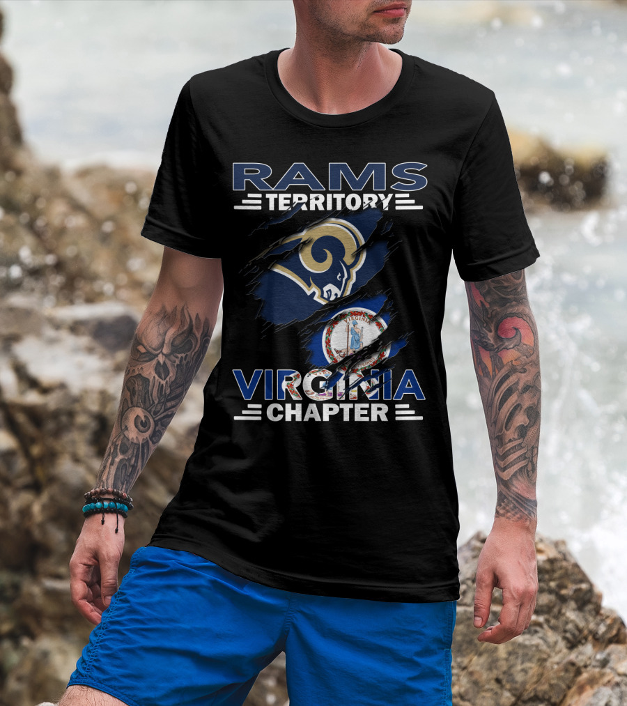Rams Territory Virginia Chapter Logo Featuring State Seal And Team Emblem T-Shirt