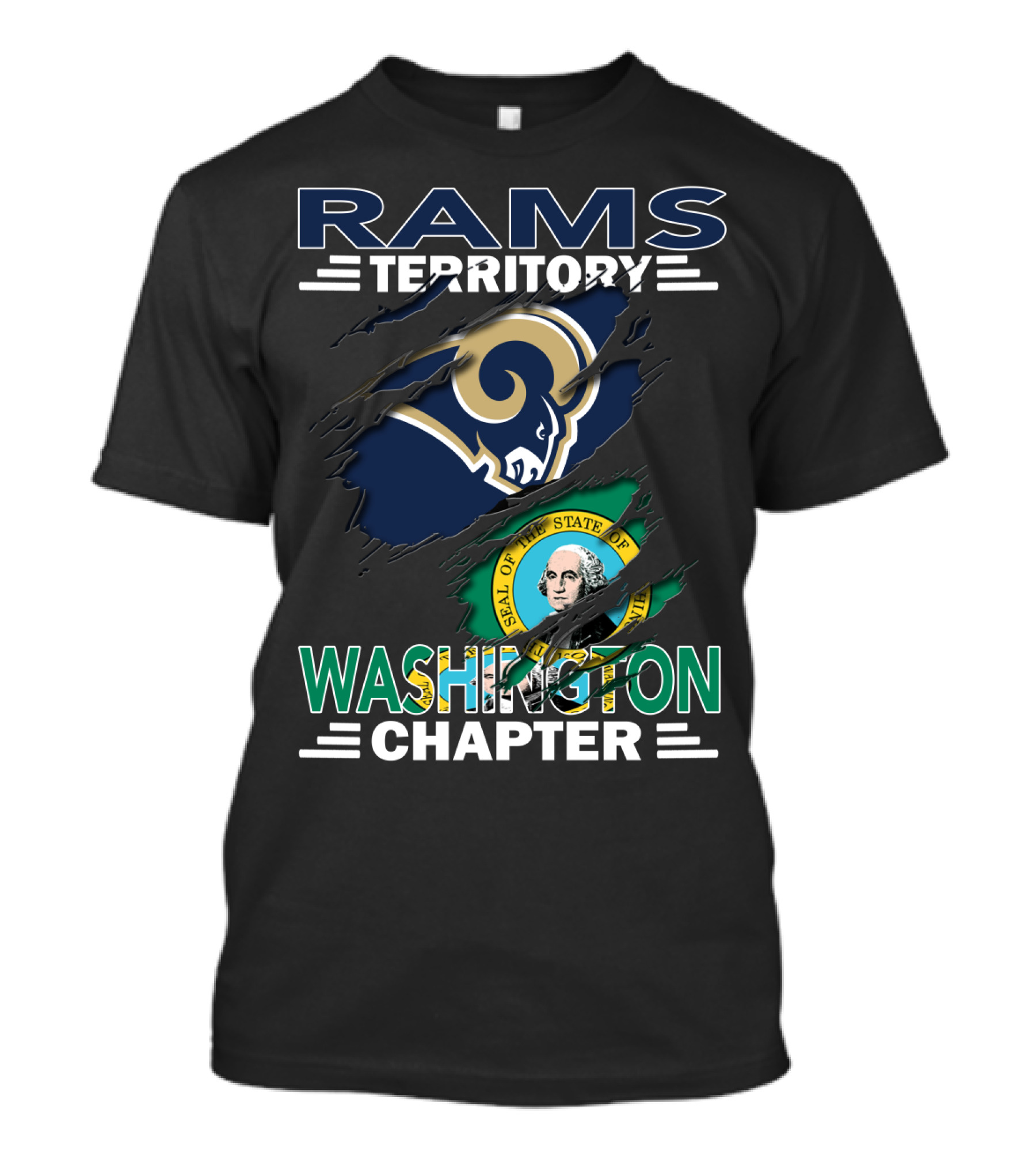 Rams Territory Washington Chapter Seal Of The State Of Washington And Rams T-Shirt