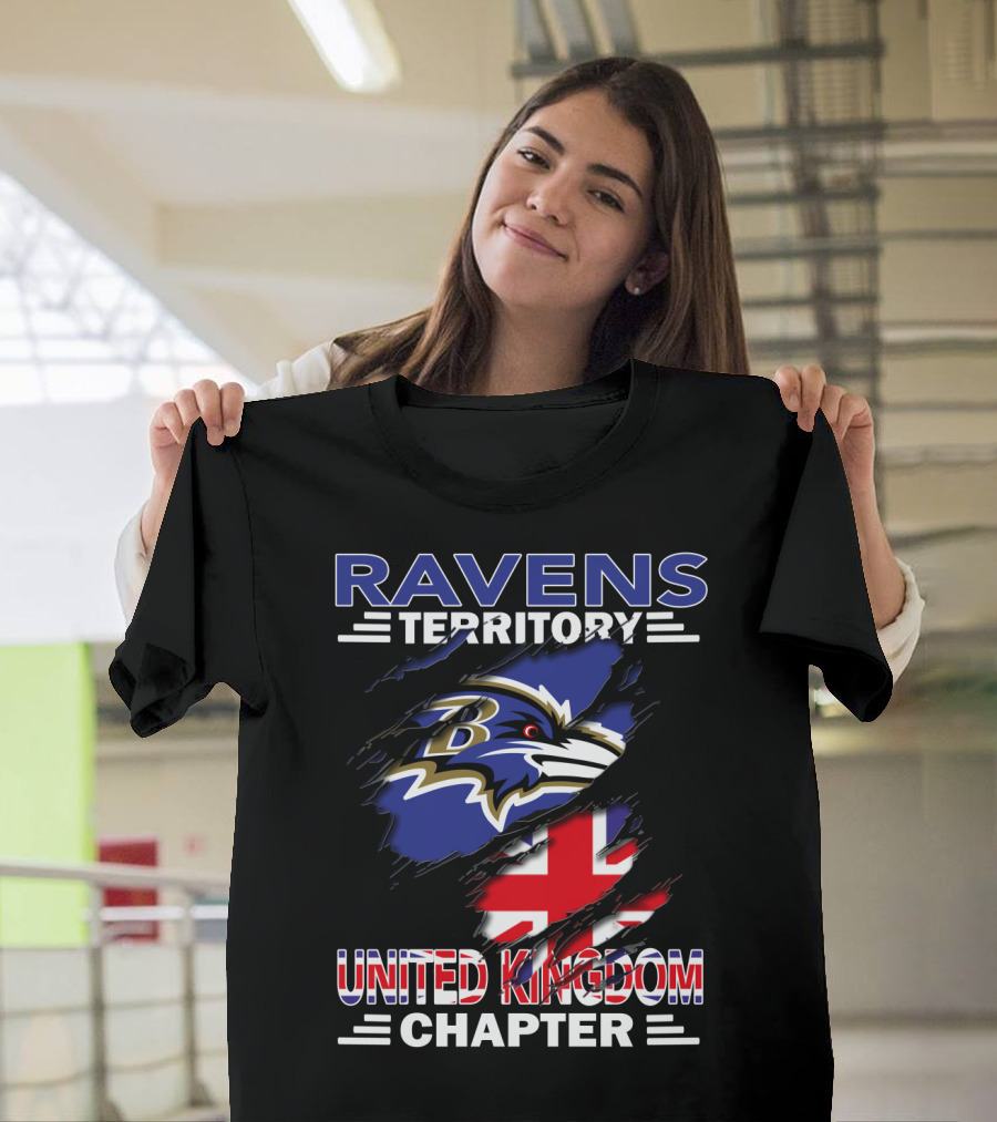 Ravens Territory United Kingdom Chapter Baltimore Ravens Union Jack T-Shirt