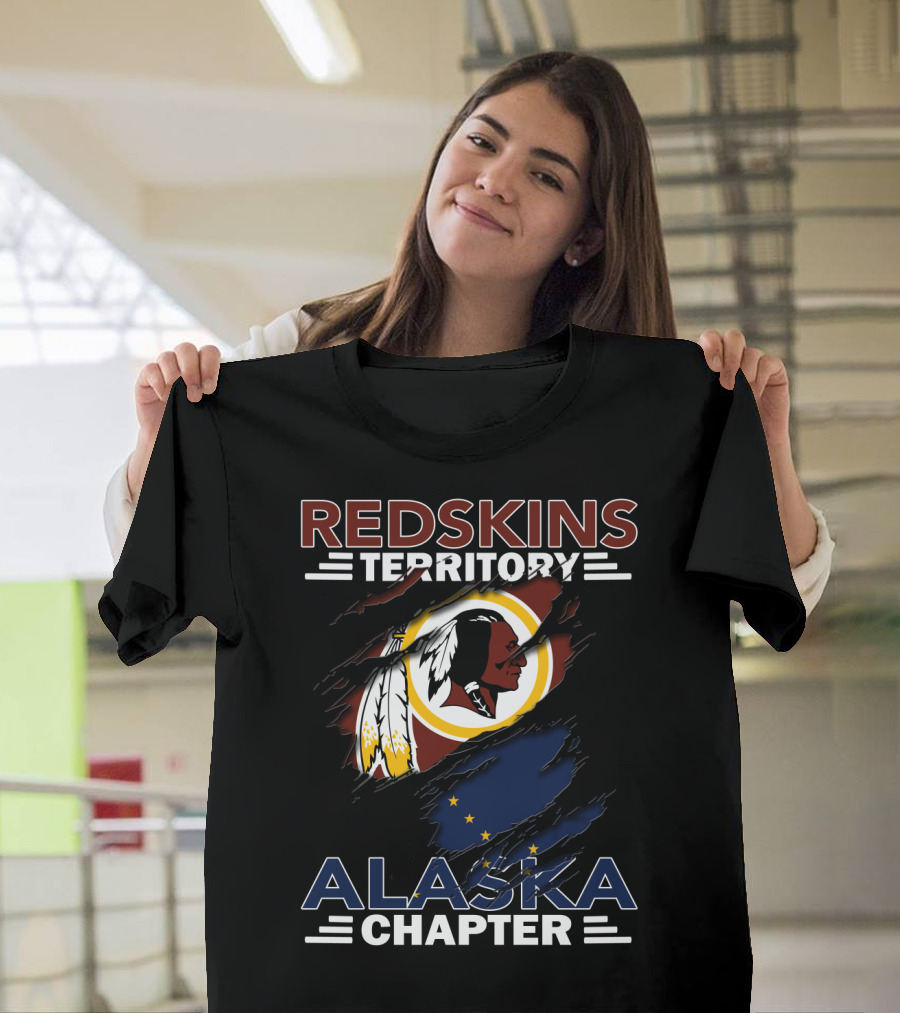 Redskins Territory Alaska Chapter Nfl Logo With Alaska Flag T-Shirt