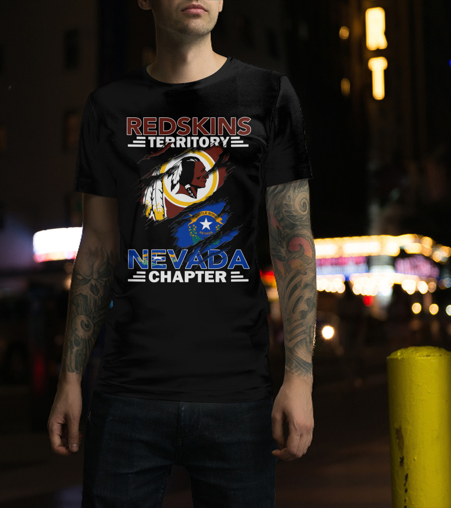 Redskins Territory Nevada Chapter Battle Born Flag T-Shirt