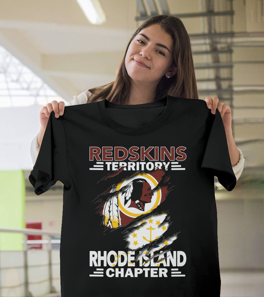 Redskins Territory Rhode Island Chapter Logo And Flag T-Shirt