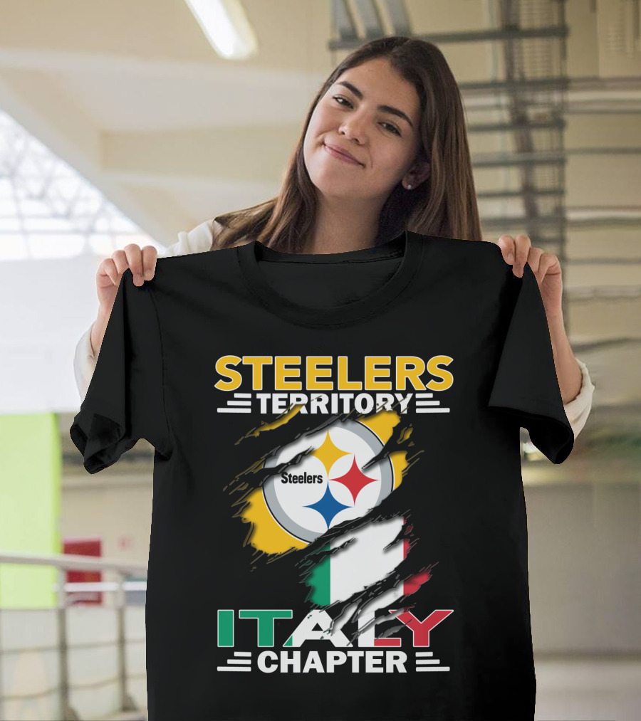 Steelers Territory Italy Chapter Steelers Logo Italian Flag T-Shirt