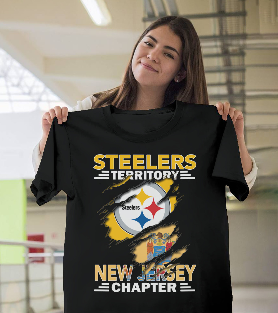 Steelers Territory New Jersey Chapter Steelers Logo New Jersey Flag T-Shirt
