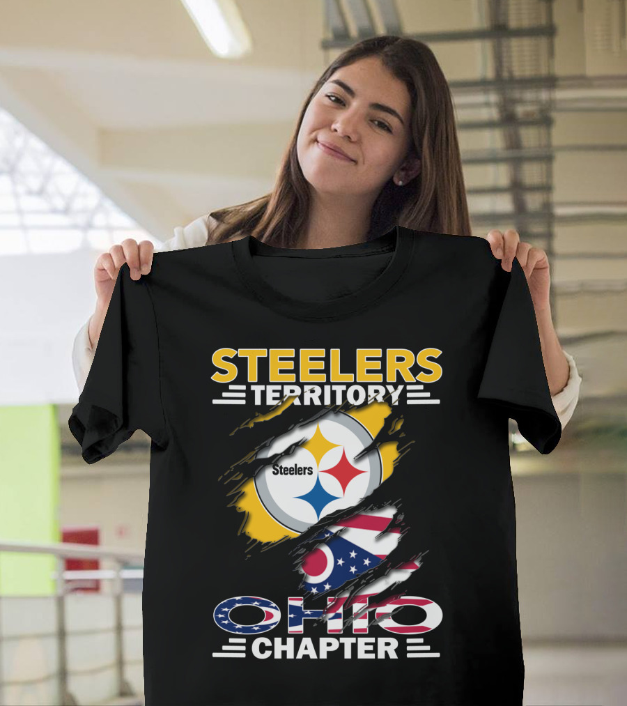 Steelers Territory Ohio Chapter Flag Rip T-Shirt