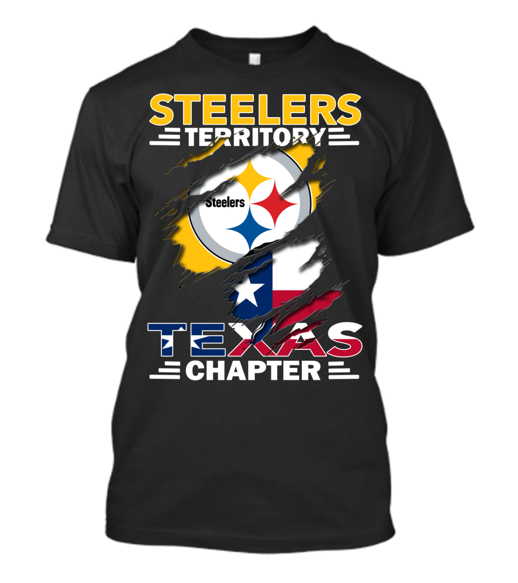 Steelers Territory Texas Chapter Steelers Logo Texas Flag T-Shirt