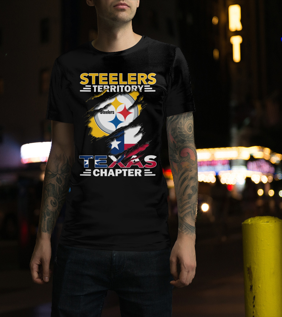 Steelers Territory Texas Chapter Steelers Logo Texas Flag T-Shirt