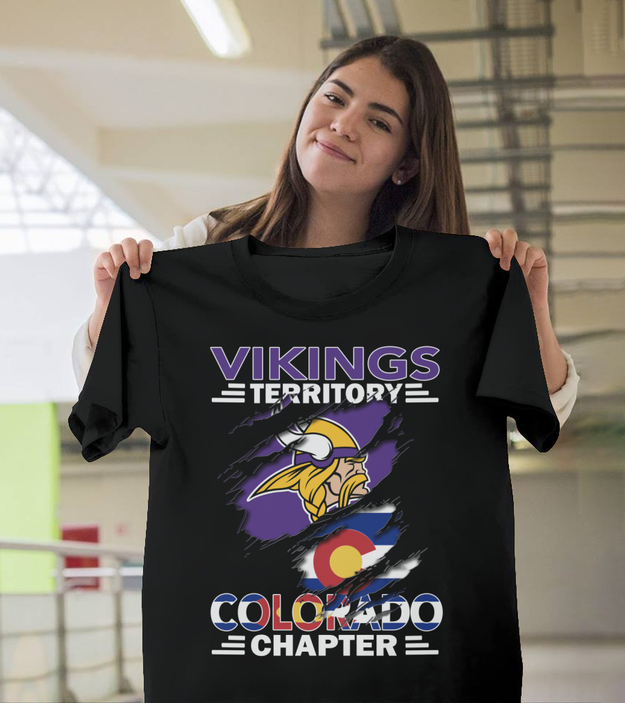 Vikings Territory Colorado Chapter Minnesota Norsemen Football Fan Club T-Shirt