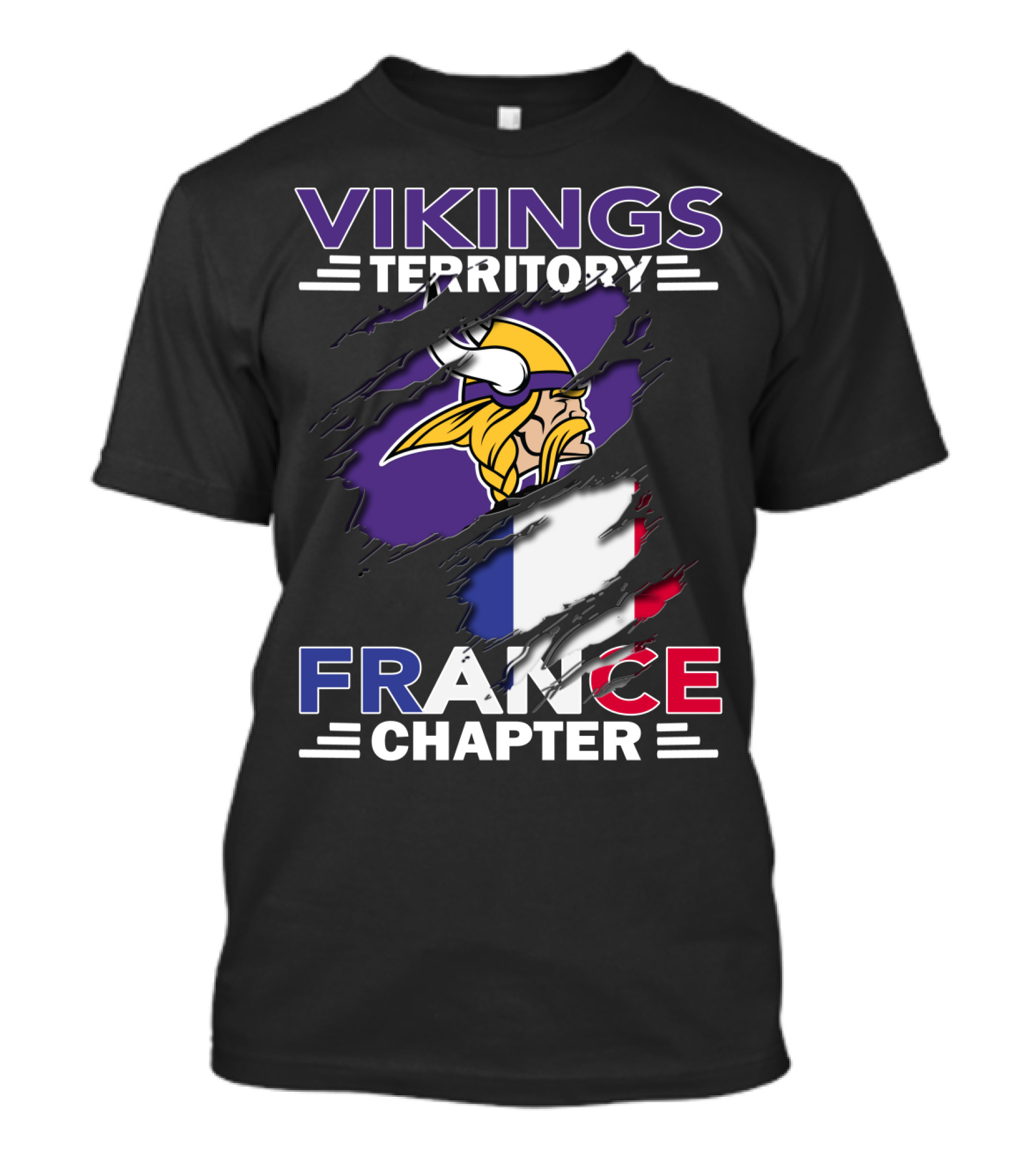 Vikings Territory France Chapter Nordic Heritage Football Fan Group T-Shirt