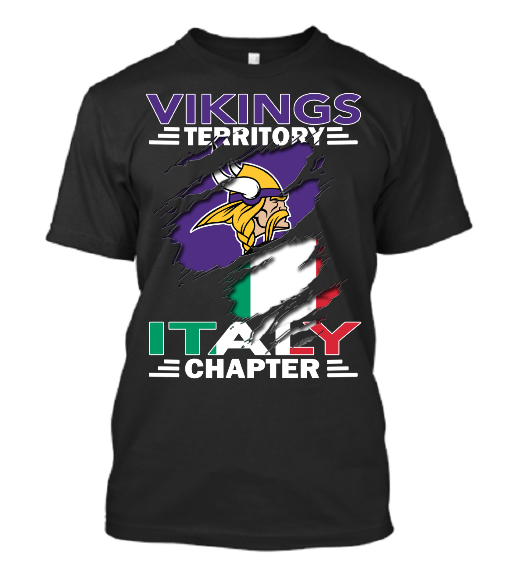 Vikings Territory Italy Chapter Flag T-Shirt