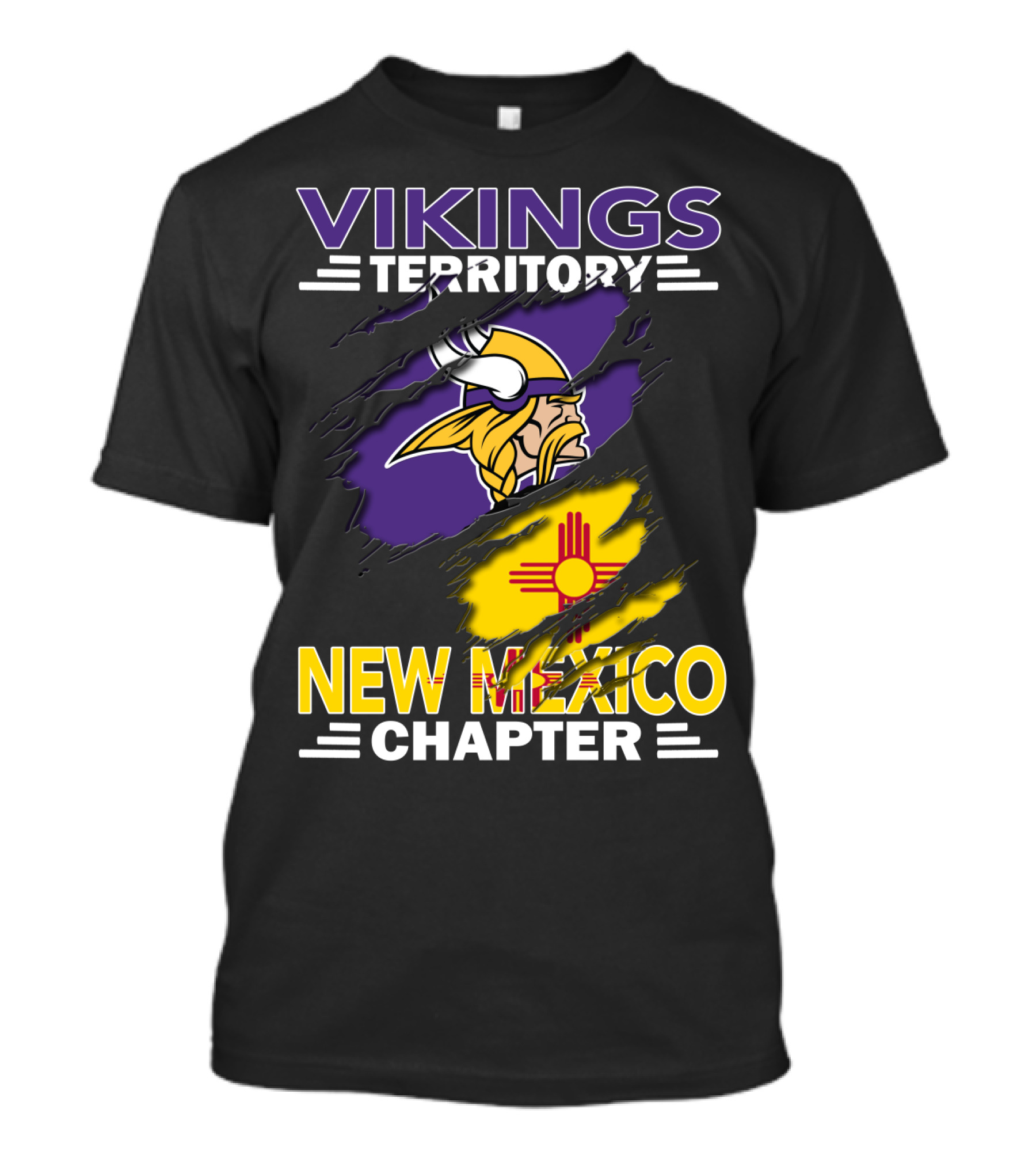 Vikings Territory New Mexico Chapter Minnesota Vikings New Mexico Flag T-Shirt