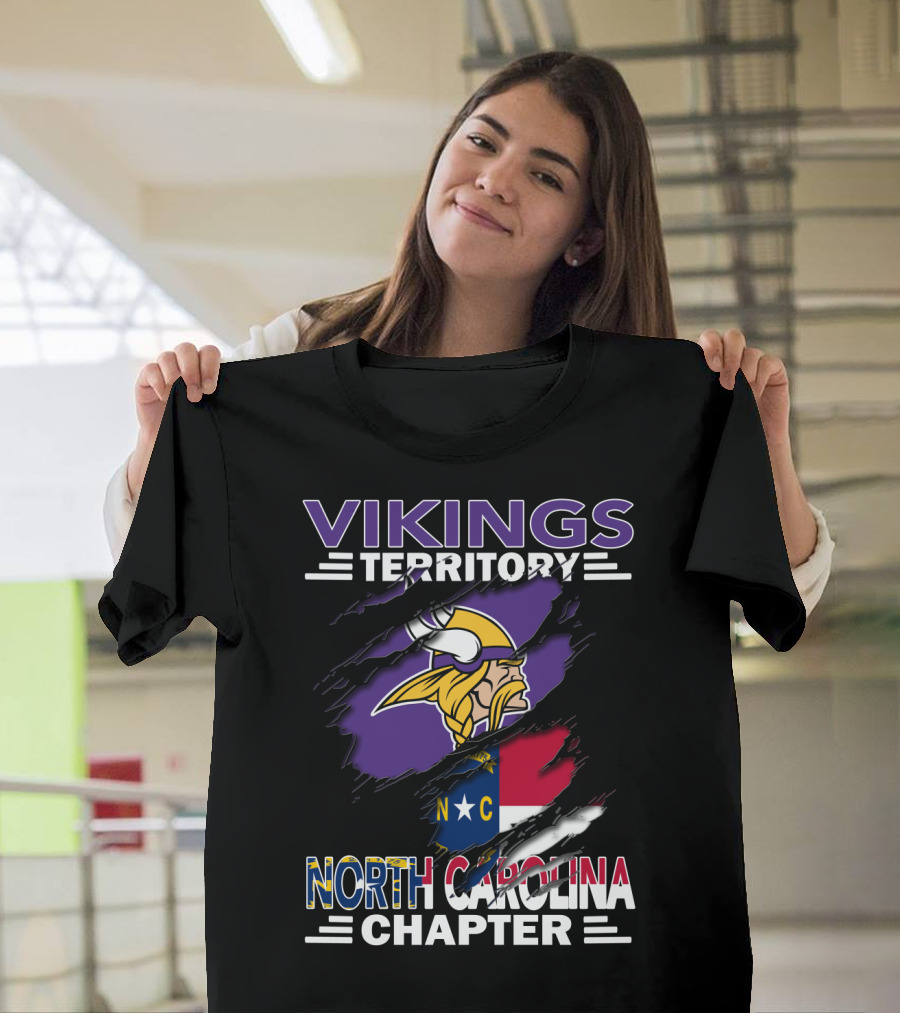 Vikings Territory North Carolina Chapter NC Flag and Viking T-Shirt