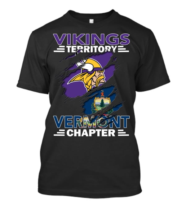 Vikings Territory Vermont Chapter Flag Slash T-Shirt