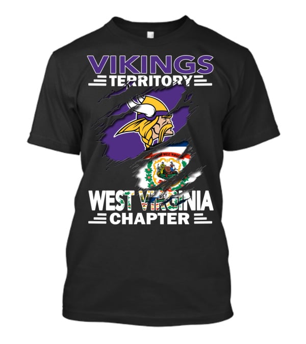 Vikings Territory West Virginia Chapter Flag And Viking Helmet T-Shirt