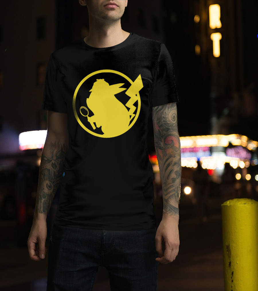 Pikachu Detective Silhouette Merchandise T-Shirt