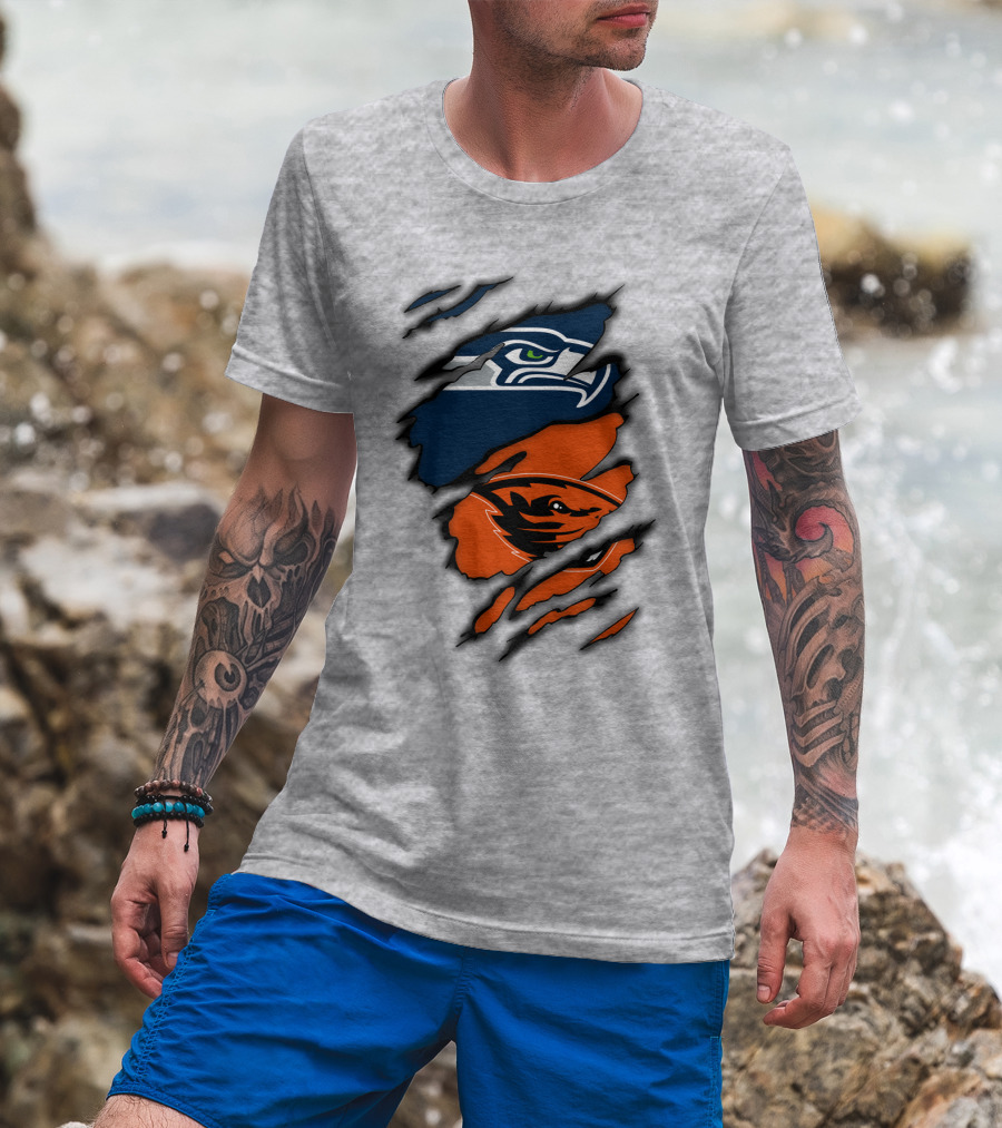 Seattle Seahawks Oregon State Beavers Claw T-Shirt