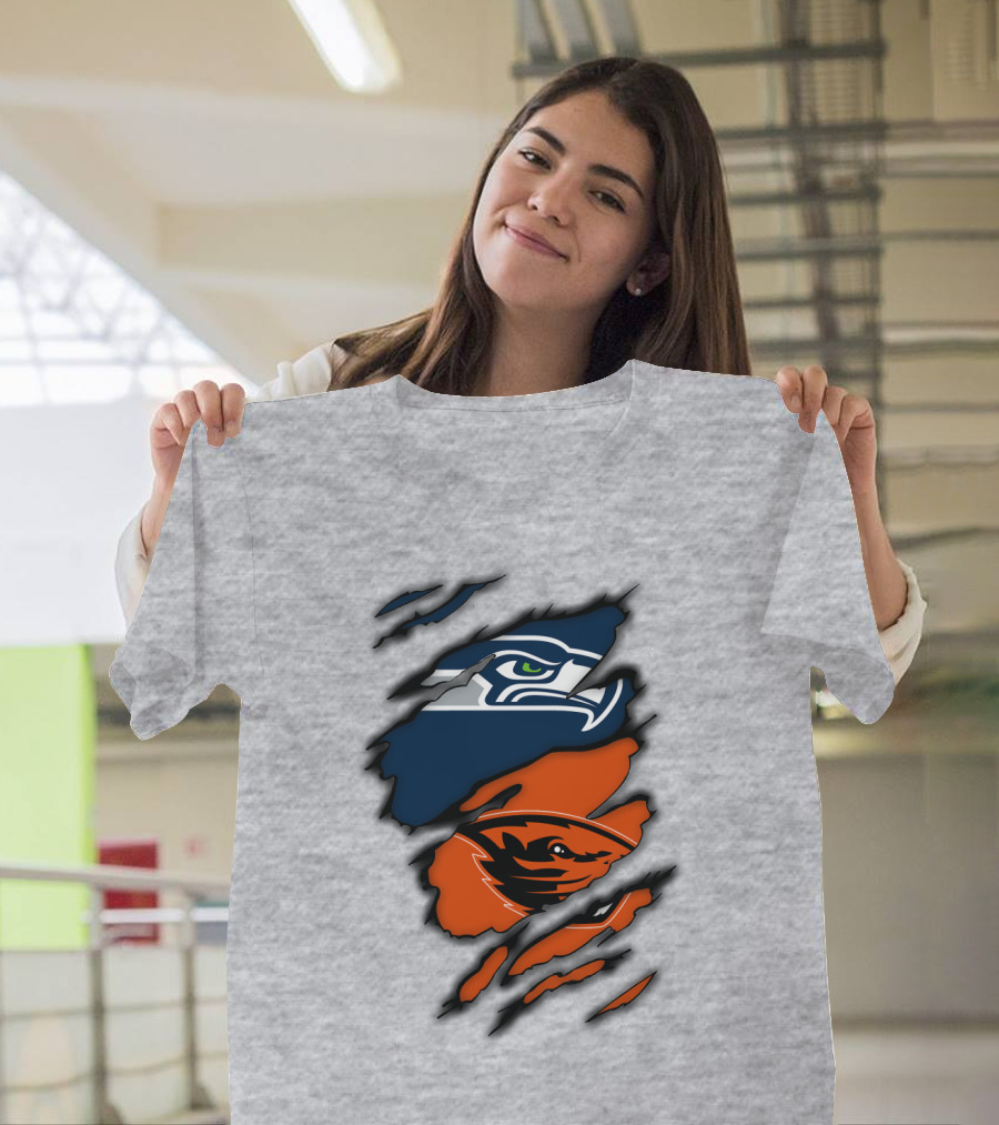 Seattle Seahawks Oregon State Beavers Claw T-Shirt