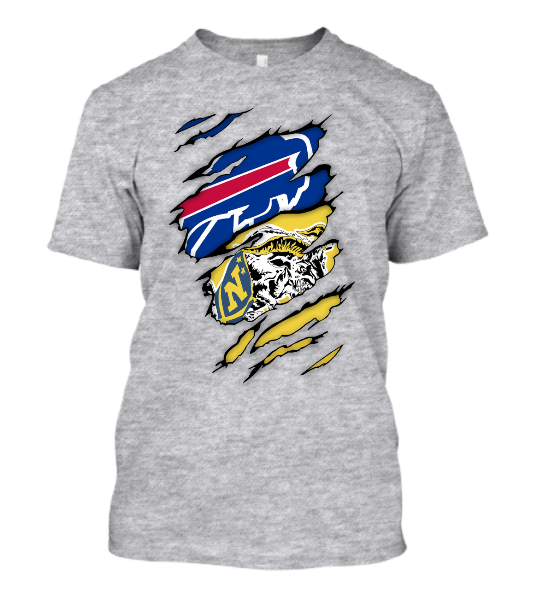 Navy Midshipmen Buffalo Bills Claw Scratch T-Shirt
