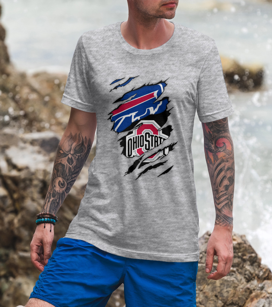 Buffalo Bills Ohio State Buckeye Logo Mashup T-Shirt