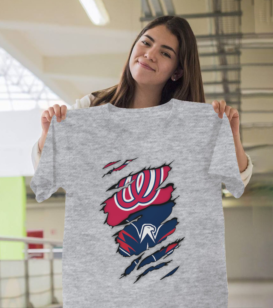 Washington Capitals Nationals Logos Fusion T-Shirt
