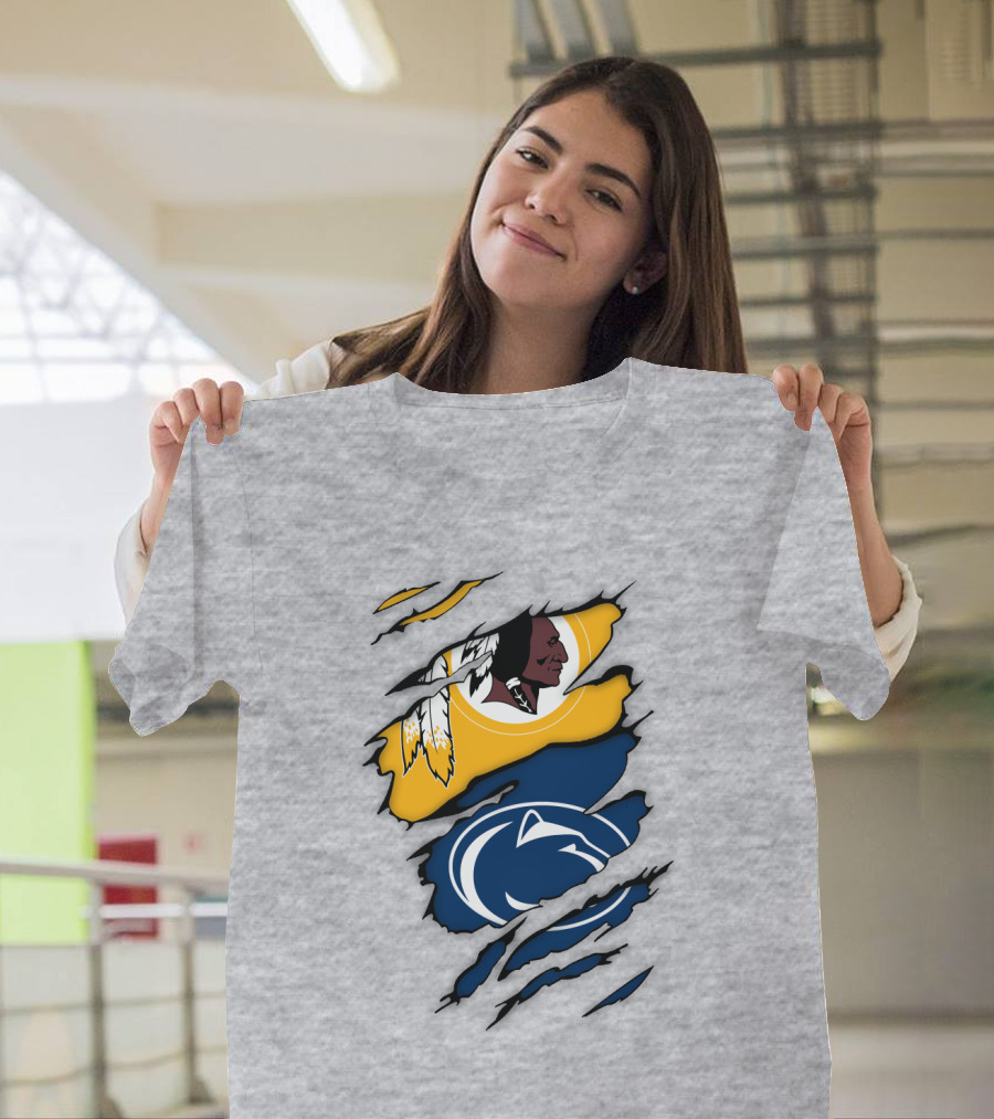 Washington Redskins Penn State Nittany Lions Fan Logo Mashup T-Shirt