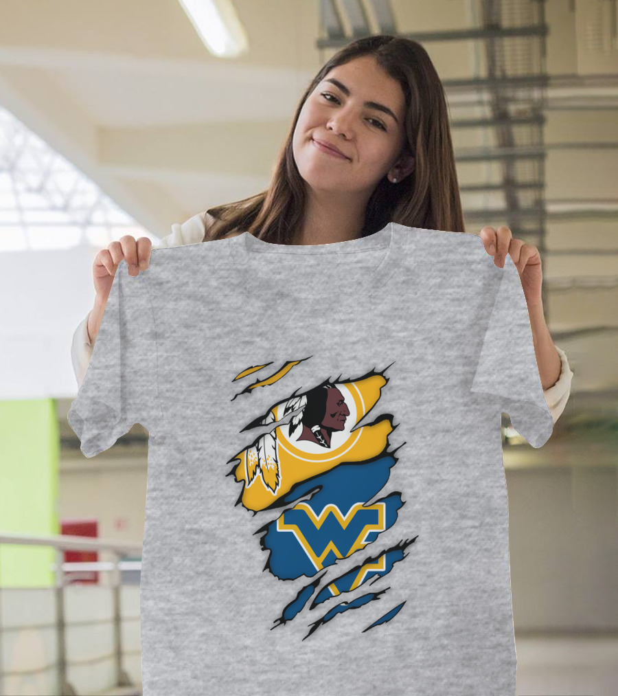 Washington Redskins Wv Mountaineers Collaboration T-Shirt