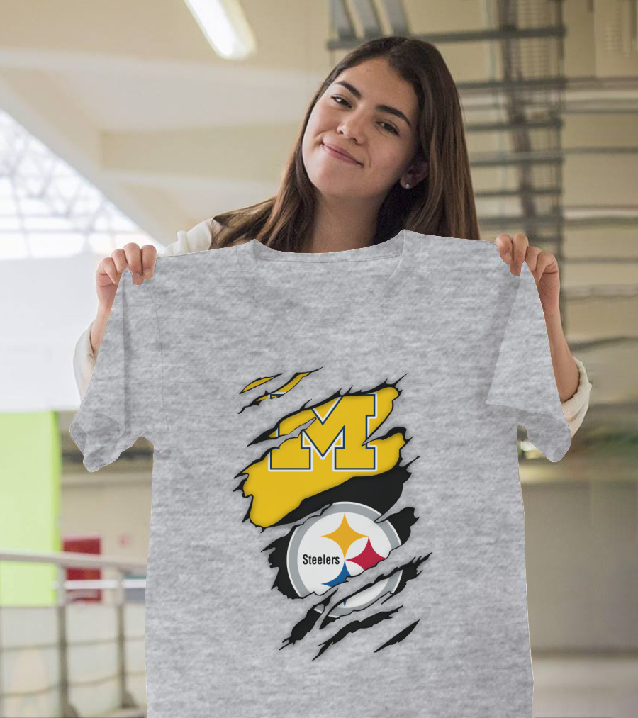 Pittsburgh Steelers Michigan Wolverines Collaboration T-Shirt