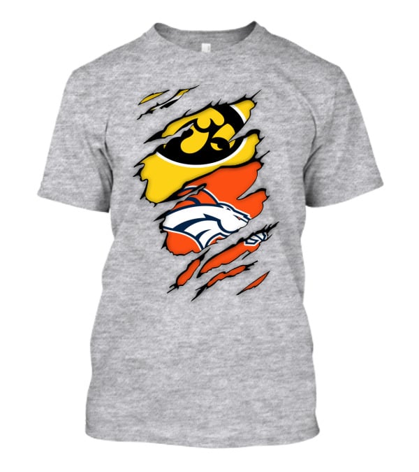 Iowa Hawkeyes Denver Broncos Fan Crossover T-Shirt