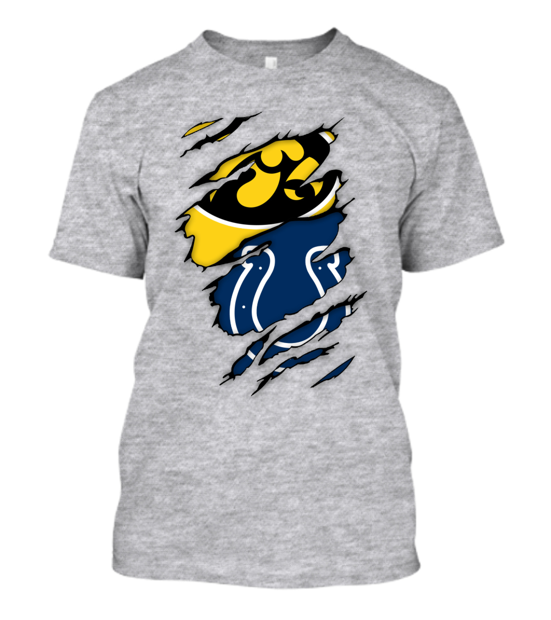 Indianapolis Colts Iowa Hawkeyes Logo Mashup T-Shirt